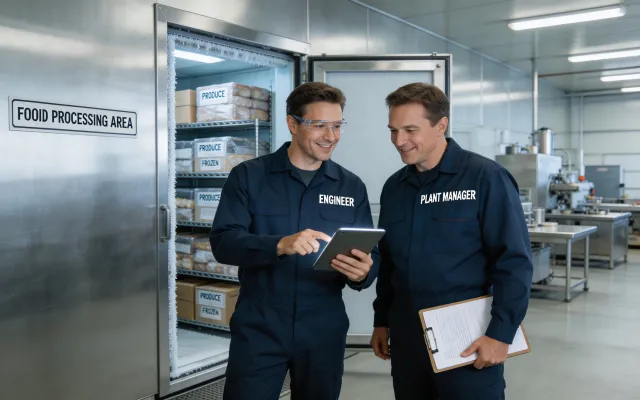 ColdChain engineer consulting with client on cold storage solutions